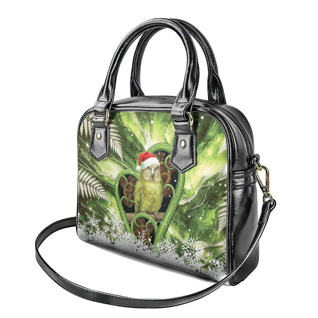 Kakapo New Zealand Christmas In July Shoulder Handbag NZ Aroha Koru Fern Marble Vibes LT14 - Polynesian Pride