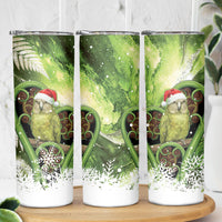 Kakapo New Zealand Christmas In July Skinny Tumbler NZ Aroha Koru Fern Marble Vibes LT14 - Polynesian Pride