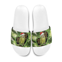 Kakapo New Zealand Christmas In July Slide Sandals NZ Aroha Koru Fern Marble Vibes LT14 Green - Polynesian Pride