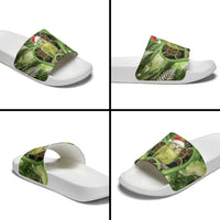 Kakapo New Zealand Christmas In July Slide Sandals NZ Aroha Koru Fern Marble Vibes LT14 - Polynesian Pride