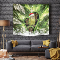 Kakapo New Zealand Christmas In July Tapestry NZ Aroha Koru Fern Marble Vibes LT14 Green - Polynesian Pride