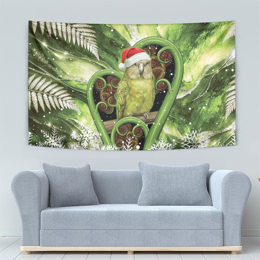 Kakapo New Zealand Christmas In July Tapestry NZ Aroha Koru Fern Marble Vibes LT14 - Polynesian Pride