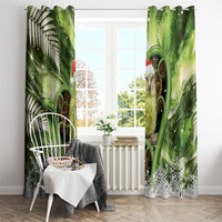 Kakapo New Zealand Christmas In July Window Curtain NZ Aroha Koru Fern Marble Vibes LT14 - Polynesian Pride