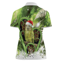 Kakapo New Zealand Christmas In July Women Polo Shirt NZ Aroha Koru Fern Marble Vibes LT14 - Polynesian Pride