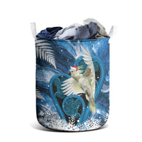 Sulphur-crested Cockatoo New Zealand Christmas In July Laundry Basket NZ Aroha Koru Fern Marble Vibes LT14 - Polynesian Pride