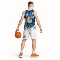 Sulphur-crested Cockatoo New Zealand Christmas In July Basketball Jersey NZ Aroha Koru Fern Marble Vibes LT14 - Polynesian Pride