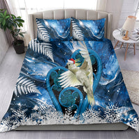 Sulphur-crested Cockatoo New Zealand Christmas In July Bedding Set NZ Aroha Koru Fern Marble Vibes LT14 - Polynesian Pride