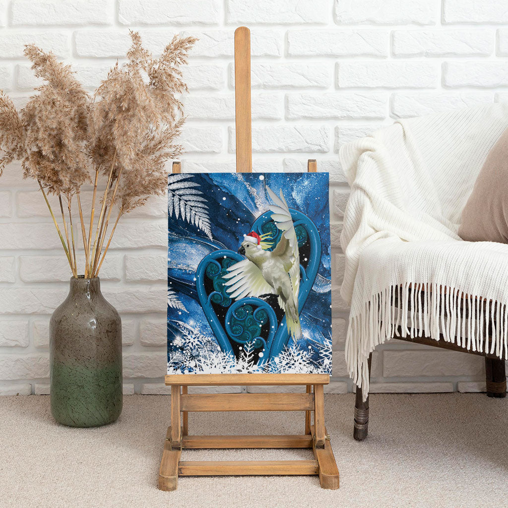 Sulphur-crested Cockatoo New Zealand Christmas In July Canvas Wall Art NZ Aroha Koru Fern Marble Vibes LT14 - Polynesian Pride