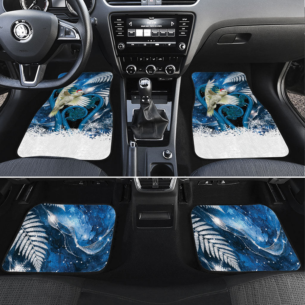 Sulphur-crested Cockatoo New Zealand Christmas In July Car Mats NZ Aroha Koru Fern Marble Vibes LT14 Set 4pcs Blue - Polynesian Pride