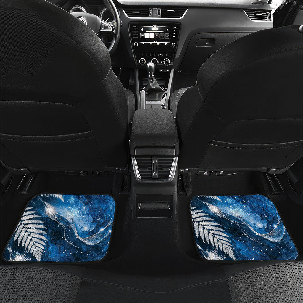 Sulphur-crested Cockatoo New Zealand Christmas In July Car Mats NZ Aroha Koru Fern Marble Vibes LT14 Set 2pcs - Back Blue - Polynesian Pride