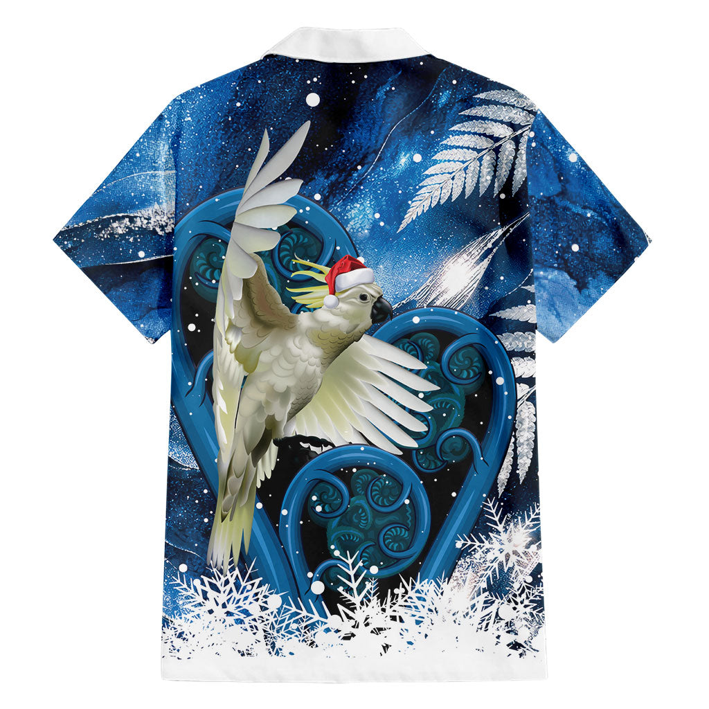 Sulphur-crested Cockatoo New Zealand Christmas In July Family Matching Puletasi and Hawaiian Shirt NZ Aroha Koru Fern Marble Vibes LT14 - Polynesian Pride