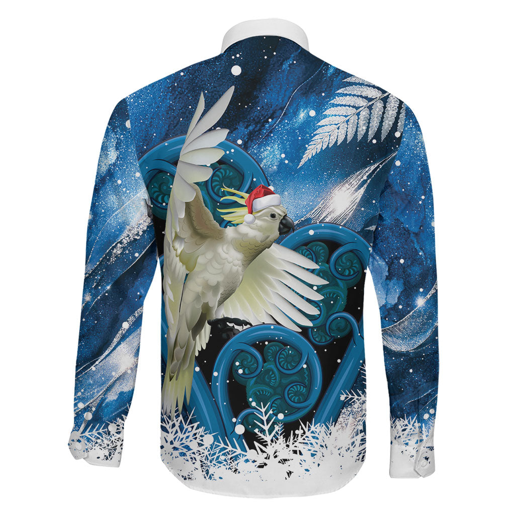 Sulphur-crested Cockatoo New Zealand Christmas In July Family Matching Puletasi and Hawaiian Shirt NZ Aroha Koru Fern Marble Vibes LT14 - Polynesian Pride