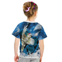 Sulphur-crested Cockatoo New Zealand Christmas In July Kid T Shirt NZ Aroha Koru Fern Marble Vibes LT14 - Polynesian Pride