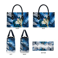 Sulphur-crested Cockatoo New Zealand Christmas In July Leather Bag NZ Aroha Koru Fern Marble Vibes LT14 - Polynesian Pride