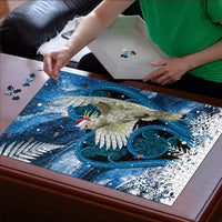 Sulphur-crested Cockatoo New Zealand Christmas In July Puzzle NZ Aroha Koru Fern Marble Vibes LT14 - Polynesian Pride