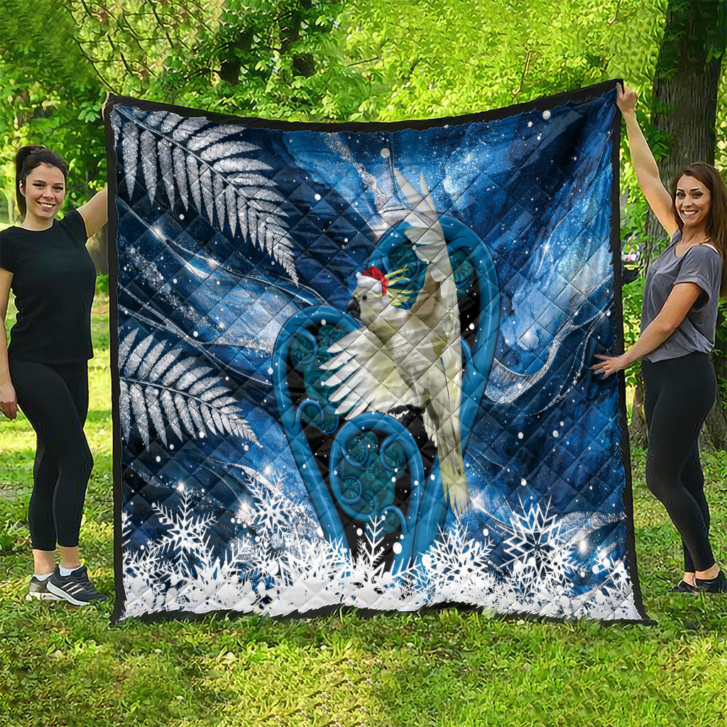 Sulphur-crested Cockatoo New Zealand Christmas In July Quilt NZ Aroha Koru Fern Marble Vibes LT14 - Polynesian Pride