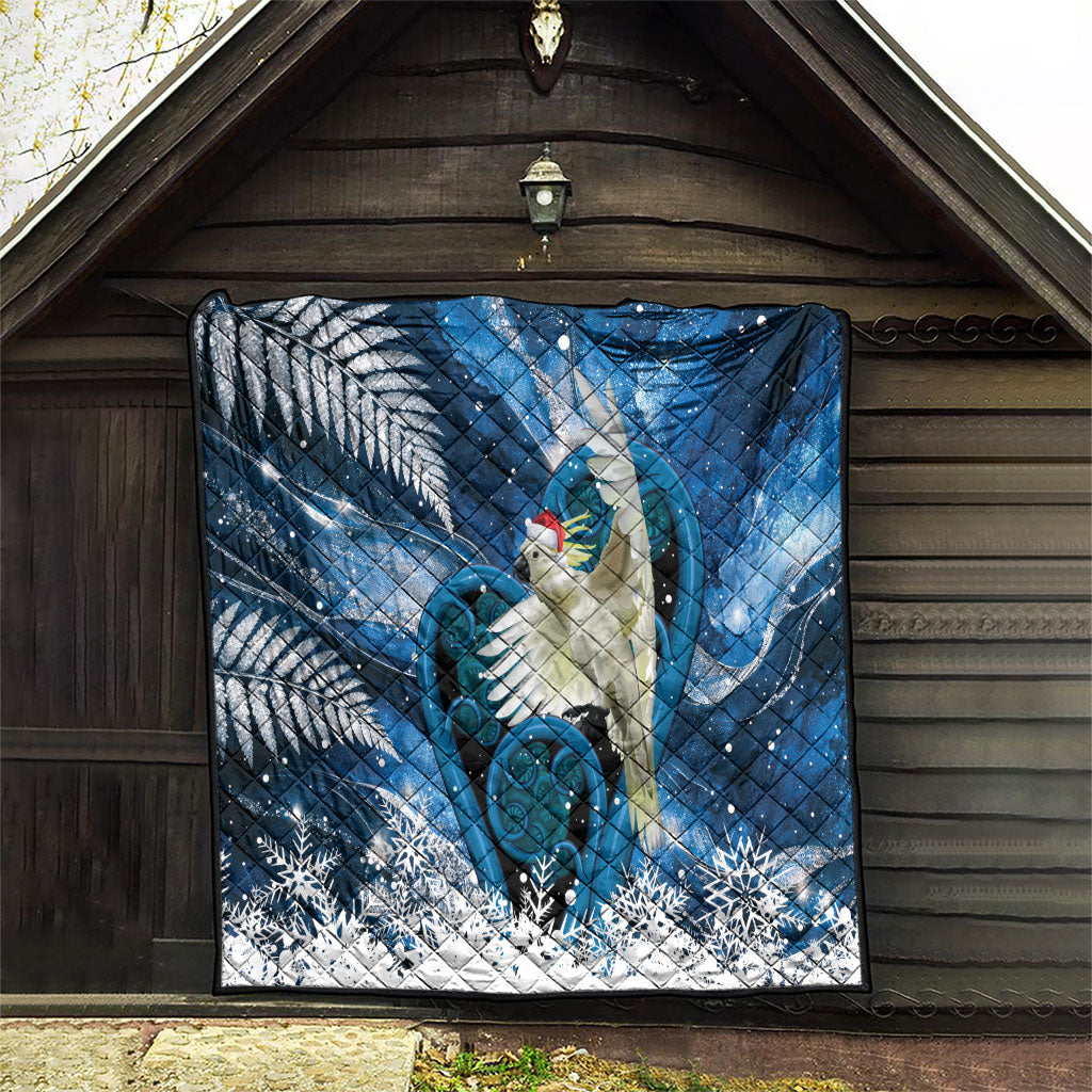 Sulphur-crested Cockatoo New Zealand Christmas In July Quilt NZ Aroha Koru Fern Marble Vibes LT14 - Polynesian Pride