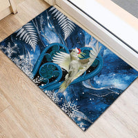 Sulphur-crested Cockatoo New Zealand Christmas In July Rubber Doormat NZ Aroha Koru Fern Marble Vibes LT14 - Polynesian Pride