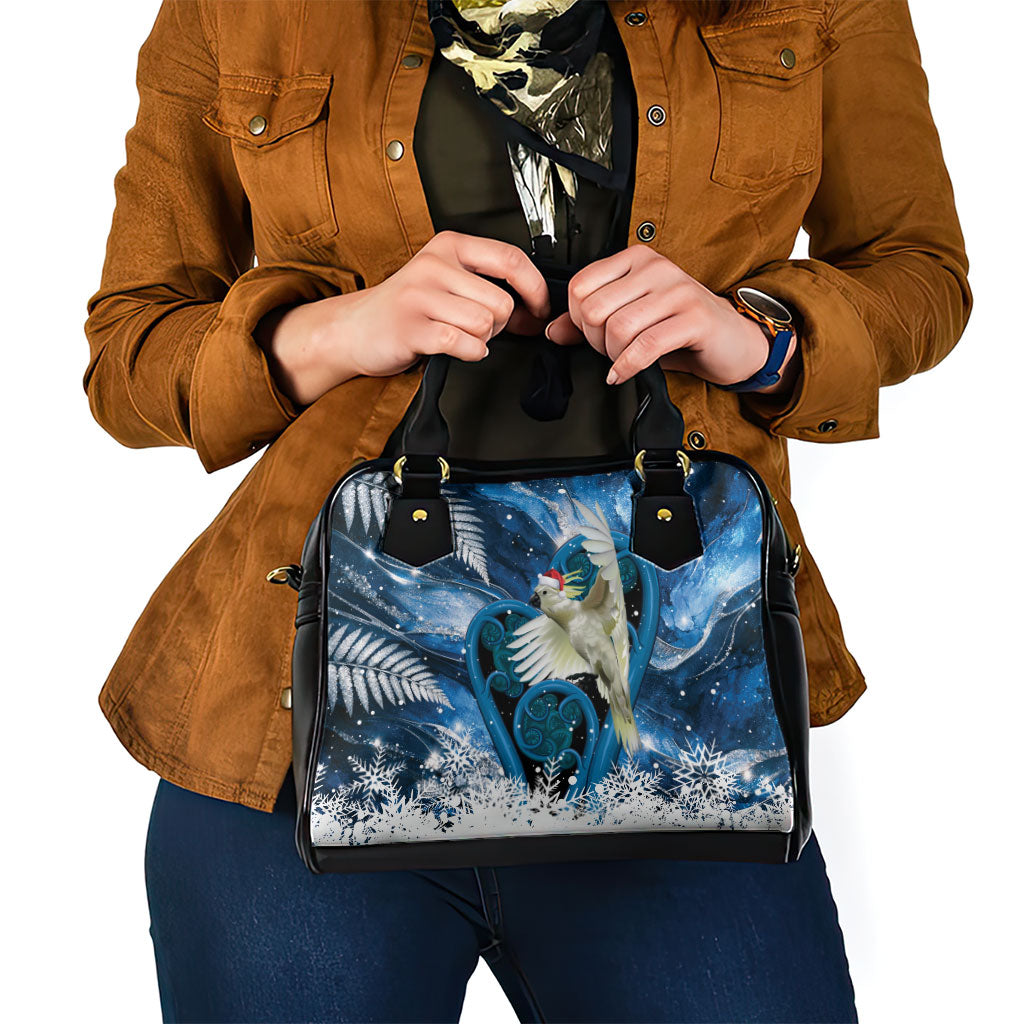 Sulphur-crested Cockatoo New Zealand Christmas In July Shoulder Handbag NZ Aroha Koru Fern Marble Vibes LT14 - Polynesian Pride
