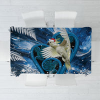 Sulphur-crested Cockatoo New Zealand Christmas In July Tablecloth NZ Aroha Koru Fern Marble Vibes LT14 Blue - Polynesian Pride