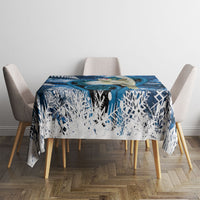 Sulphur-crested Cockatoo New Zealand Christmas In July Tablecloth NZ Aroha Koru Fern Marble Vibes LT14 - Polynesian Pride