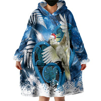 Sulphur-crested Cockatoo New Zealand Christmas In July Wearable Blanket Hoodie NZ Aroha Koru Fern Marble Vibes LT14 - Polynesian Pride