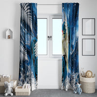 Sulphur-crested Cockatoo New Zealand Christmas In July Window Curtain NZ Aroha Koru Fern Marble Vibes LT14 - Polynesian Pride