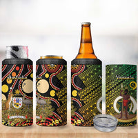 Vanuatu and Australia 4 in 1 Can Cooler Tumbler Vanuatuan Polynesian Mix Aussie Aboriginal Art