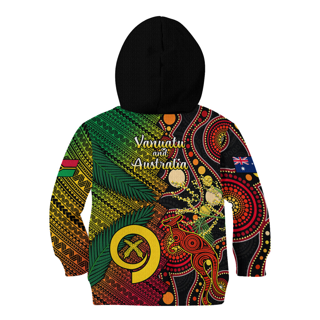Vanuatu and Australia Kid Hoodie Vanuatuan Polynesian Mix Aussie Aboriginal Art LT14 - Polynesian Pride