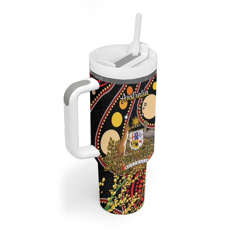 Vanuatu and Australia Tumbler With Handle Vanuatuan Polynesian Mix Aussie Aboriginal Art LT14 - Polynesian Pride