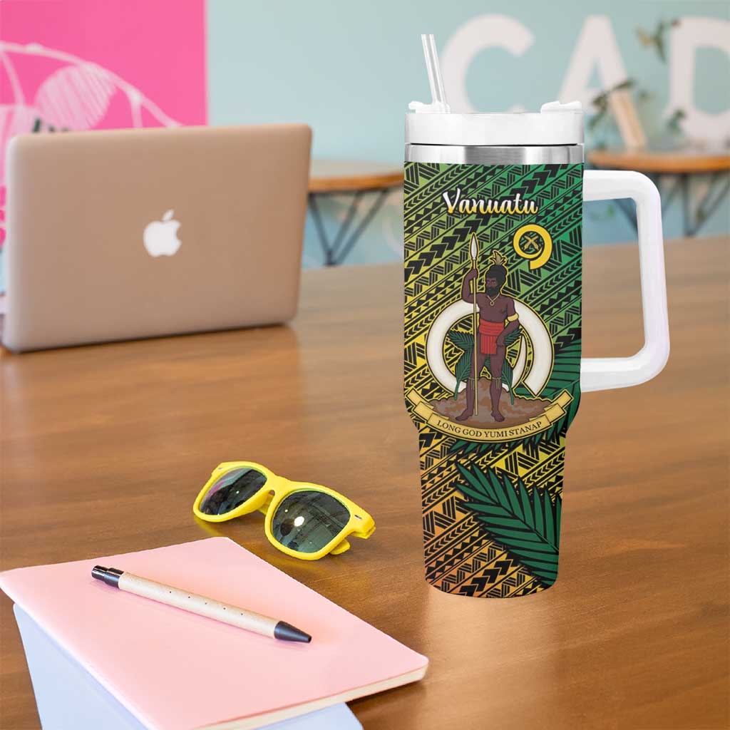Vanuatu and Australia Tumbler With Handle Vanuatuan Polynesian Mix Aussie Aboriginal Art LT14 - Polynesian Pride