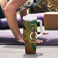 Vanuatu and Australia Tumbler With Handle Vanuatuan Polynesian Mix Aussie Aboriginal Art LT14 - Polynesian Pride