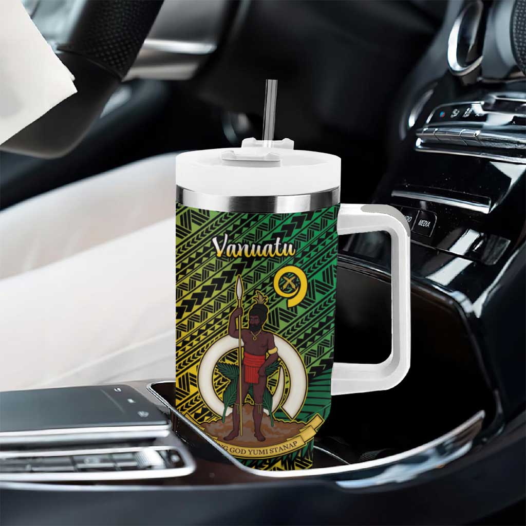 Vanuatu and Australia Tumbler With Handle Vanuatuan Polynesian Mix Aussie Aboriginal Art LT14 - Polynesian Pride