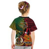Vanuatu and Papua New Guinea Kid T Shirt Vanuatuan With PNG Polynesian Pattern LT14 - Polynesian Pride