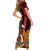 Vanuatu and Papua New Guinea Short Sleeve Bodycon Dress Vanuatuan With PNG Polynesian Pattern LT14 - Polynesian Pride