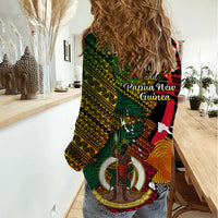 Vanuatu and Papua New Guinea Women Casual Shirt Vanuatuan With PNG Polynesian Pattern LT14 - Polynesian Pride