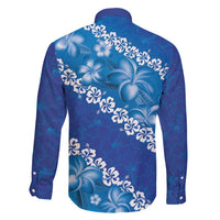Vintage Blue Polynesia Family Matching Mermaid Dress and Hawaiian Shirt Plumeria With Hibiscus Tropical Vibes LT14 - Polynesian Pride