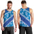 Vintage Blue Polynesia Men Tank Top Plumeria With Hibiscus Tropical Vibes