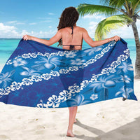 Vintage Blue Polynesia Sarong Plumeria With Hibiscus Tropical Vibes