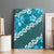 Vintage Dark Cyan Polynesia Canvas Wall Art Plumeria With Hibiscus Tropical Vibes