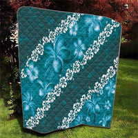 Vintage Dark Cyan Polynesia Quilt Plumeria With Hibiscus Tropical Vibes LT14 - Polynesian Pride