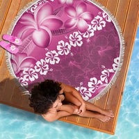 Vintage Pink Polynesia Beach Blanket Plumeria With Hibiscus Tropical Vibes