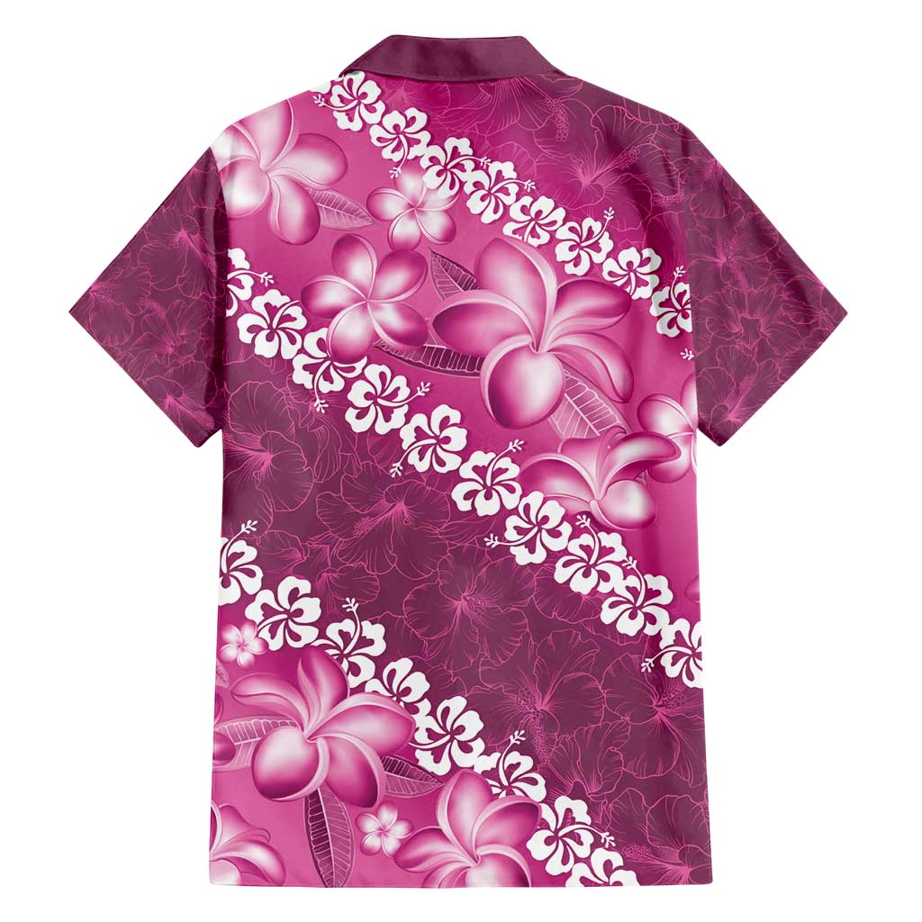 Vintage Pink Polynesia Family Matching Long Sleeve Bodycon Dress and Hawaiian Shirt Plumeria With Hibiscus Tropical Vibes LT14 - Polynesian Pride