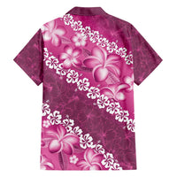 Vintage Pink Polynesia Family Matching Long Sleeve Bodycon Dress and Hawaiian Shirt Plumeria With Hibiscus Tropical Vibes LT14 - Polynesian Pride