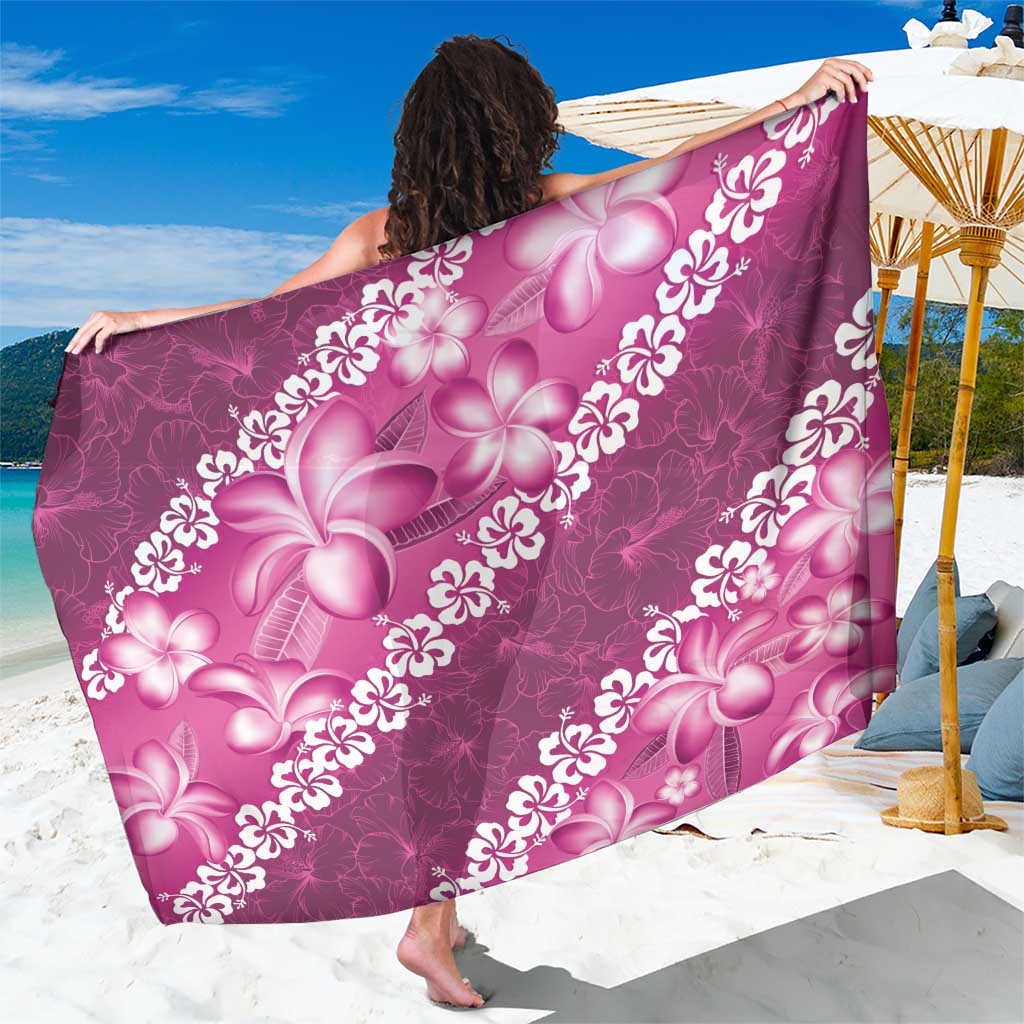 Vintage Pink Polynesia Sarong Plumeria With Hibiscus Tropical Vibes