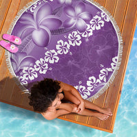 Vintage Purple Polynesia Beach Blanket Plumeria With Hibiscus Tropical Vibes