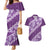 Vintage Purple Polynesia Couples Matching Mermaid Dress and Hawaiian Shirt Plumeria With Hibiscus Tropical Vibes