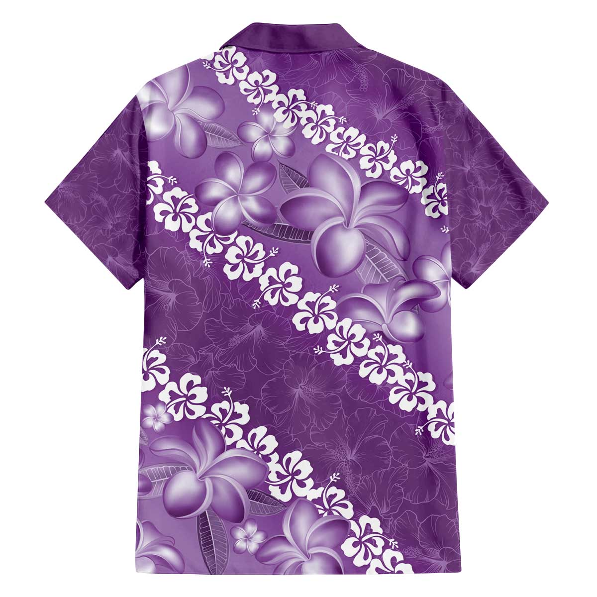 Vintage Purple Polynesia Family Matching Off The Shoulder Long Sleeve Dress and Hawaiian Shirt Plumeria With Hibiscus Tropical Vibes