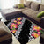 Black Polynesia Area Rug Plumeria With Hibiscus Pattern Tropical Vibes