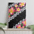 Black Polynesia Canvas Wall Art Plumeria With Hibiscus Pattern Tropical Vibes